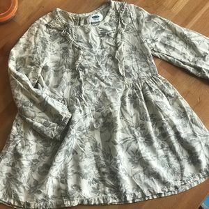 Cream and grey knee length dress